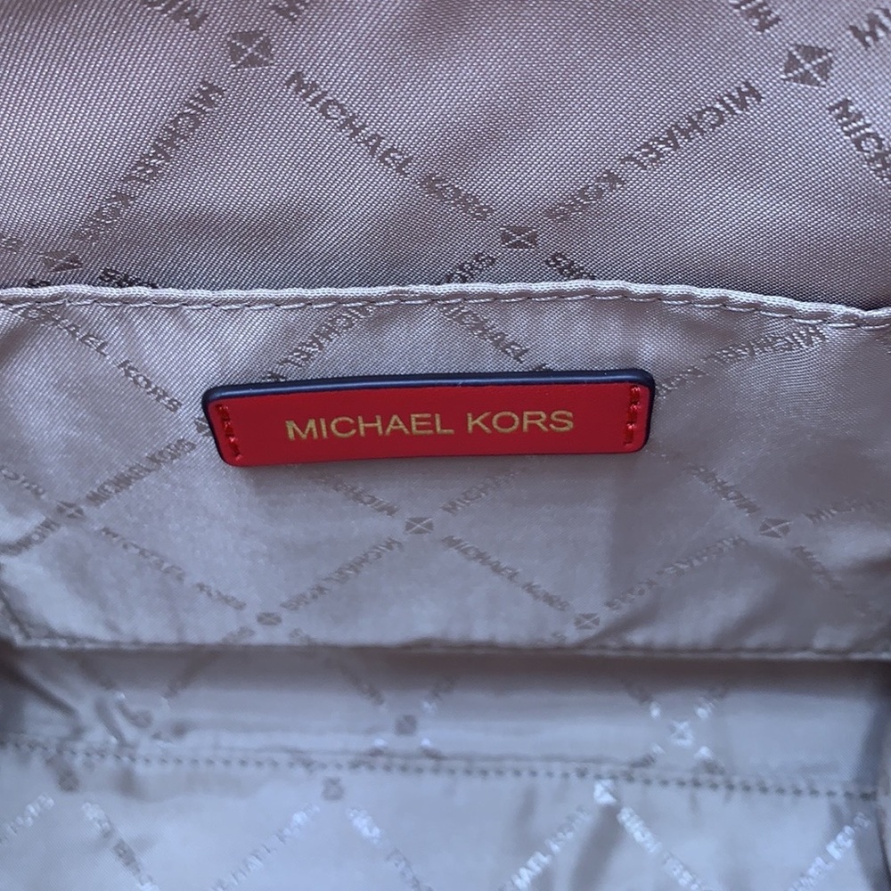 Michael Kors Avril Small Leather Top-Zip Satchel Flame color - Picture 10 of 16